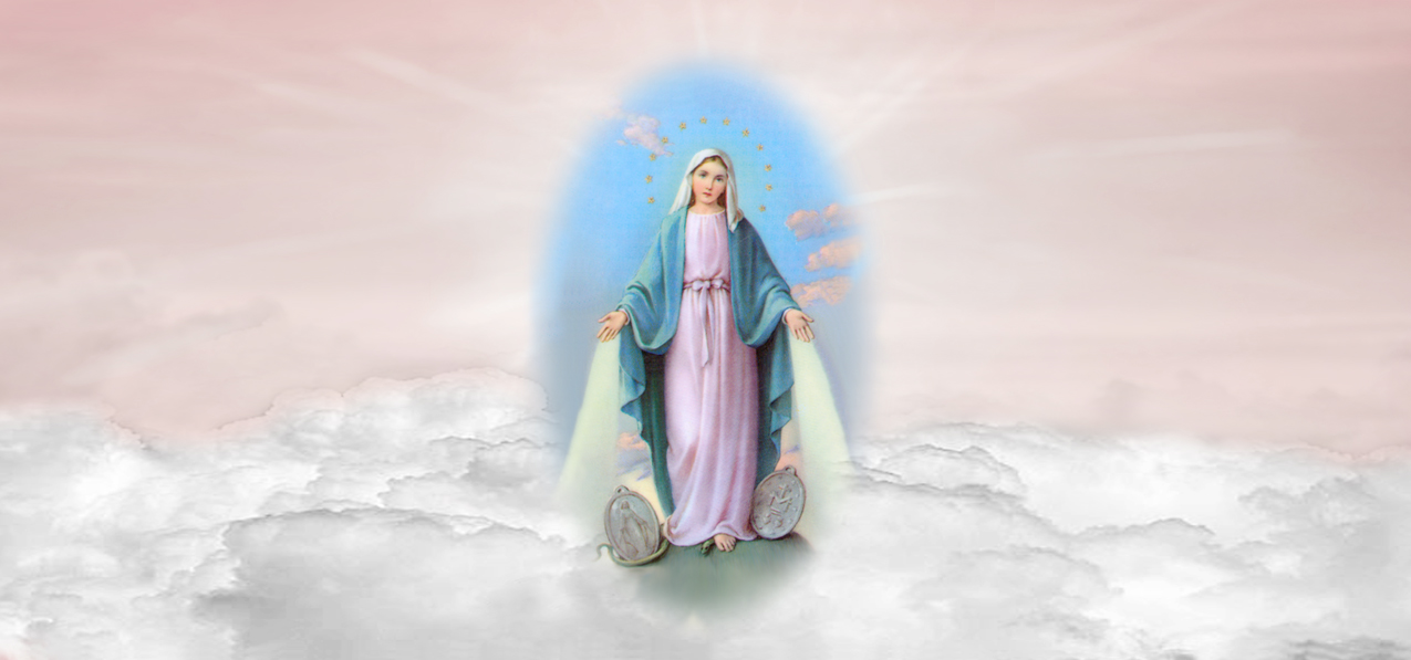 Lady of the Miraculous Medal A Clouds Pink
